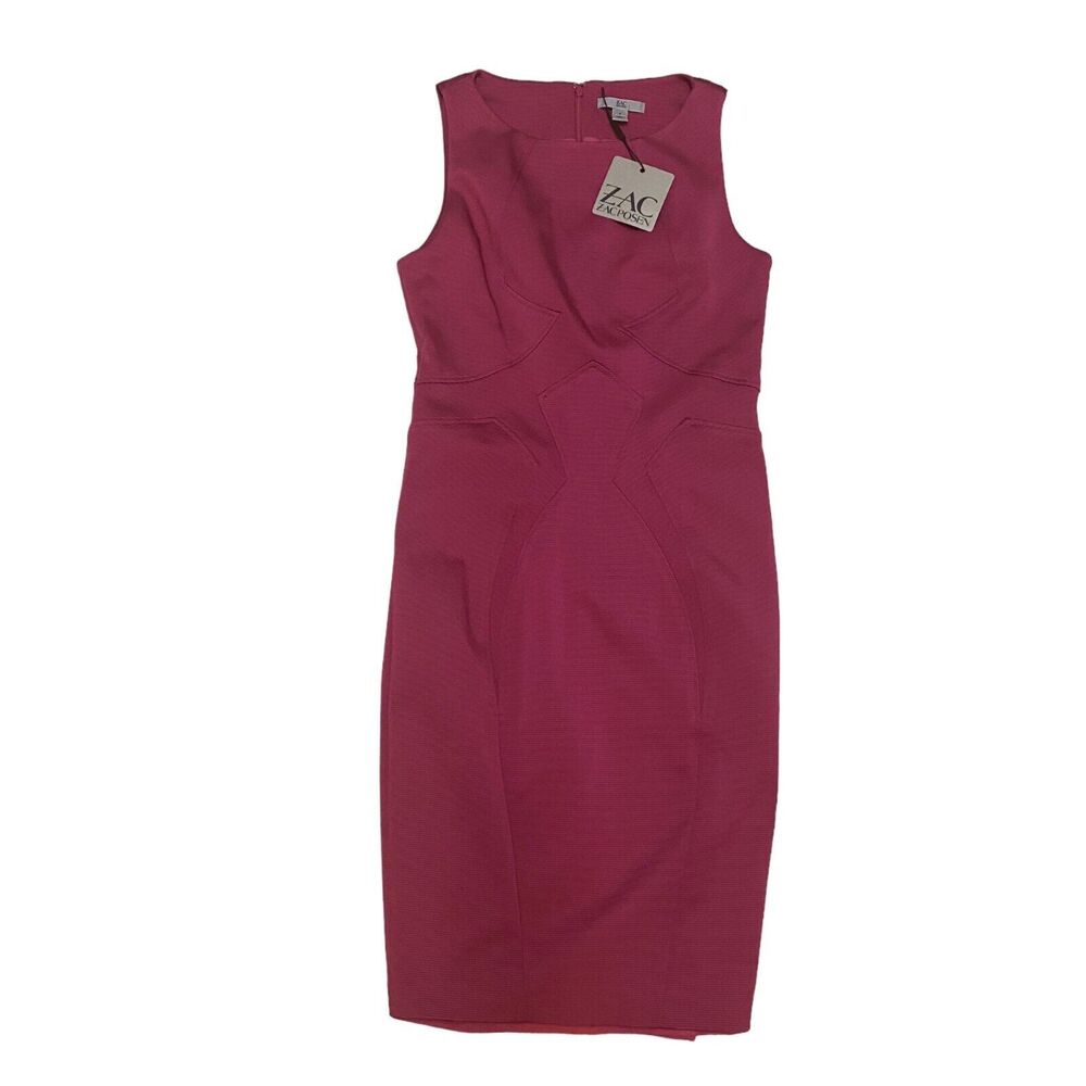 ZAC Zac Posen Magnolia Princess Seam Shift Dress Zip Slit Pink Size 8 NWT